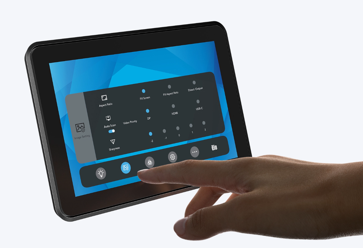 Hand using built in menu interface.